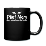 Pilot Mom - Cooler - White - Full Color Mug - black