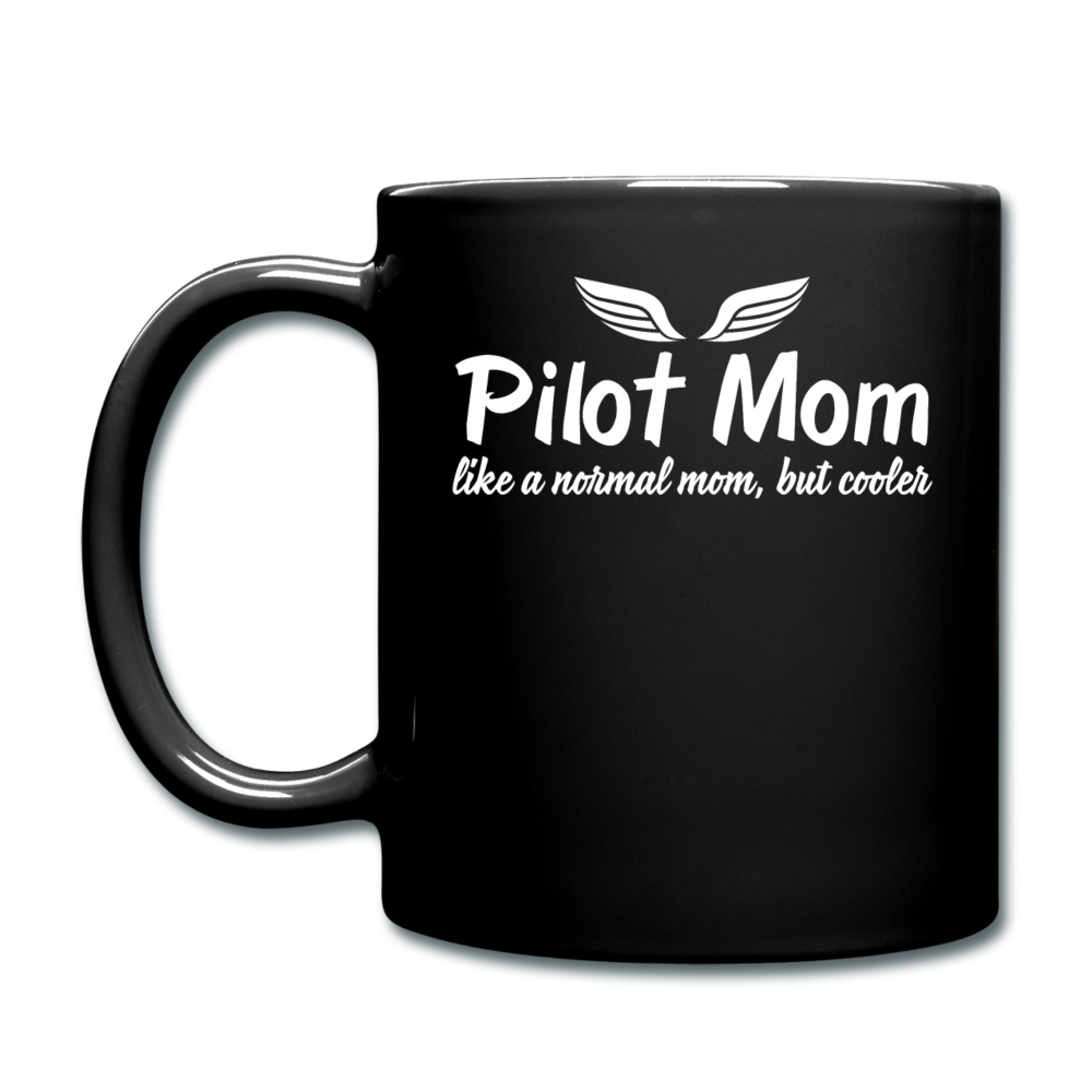 Pilot Mom - Cooler - White - Full Color Mug - black