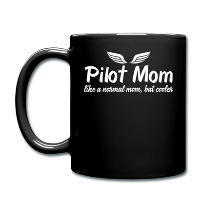 Pilot Mom - Cooler - White - Full Color Mug - black