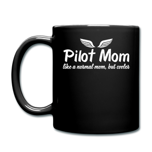 Pilot Mom - Cooler - White - Full Color Mug - black