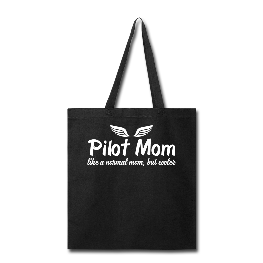 Pilot Mom - Cooler - White - Tote Bag - black