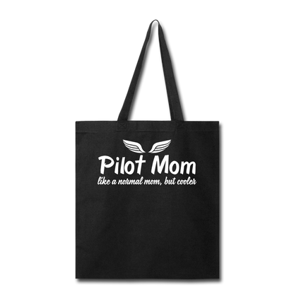 Pilot Mom - Cooler - White - Tote Bag - black