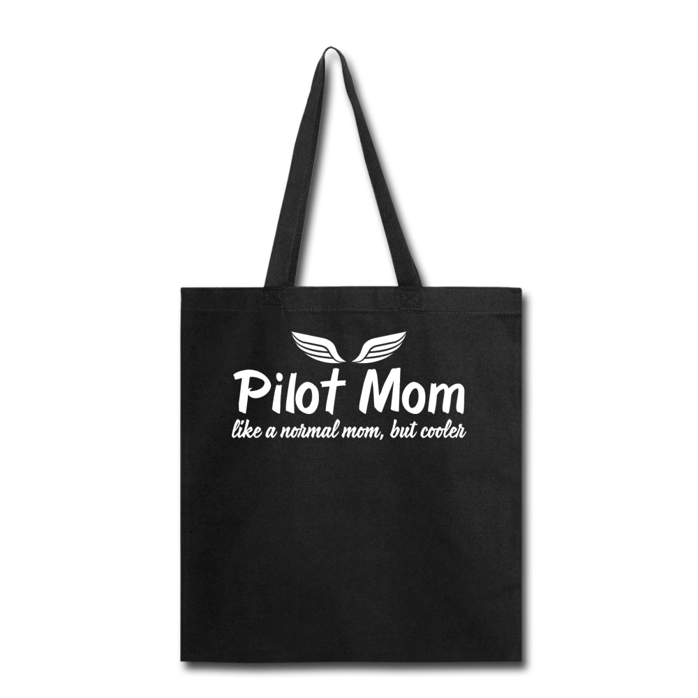 Pilot Mom - Cooler - White - Tote Bag - black