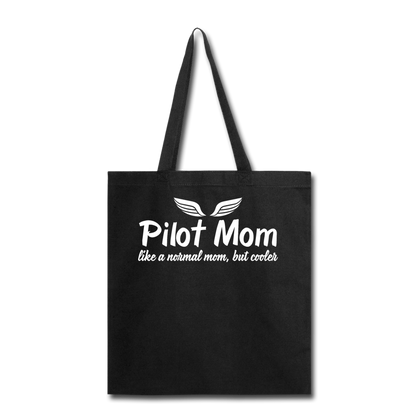 Pilot Mom - Cooler - White - Tote Bag - black