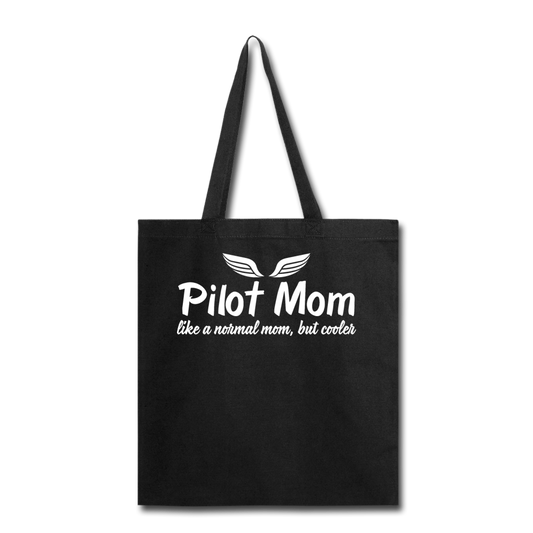 Pilot Mom - Cooler - White - Tote Bag - black