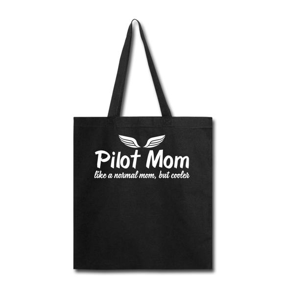 Pilot Mom - Cooler - White - Tote Bag - black