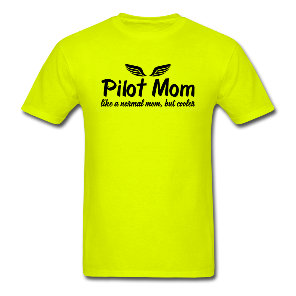 Pilot Mom - Cooler - Black - Unisex Classic T-Shirt - safety green