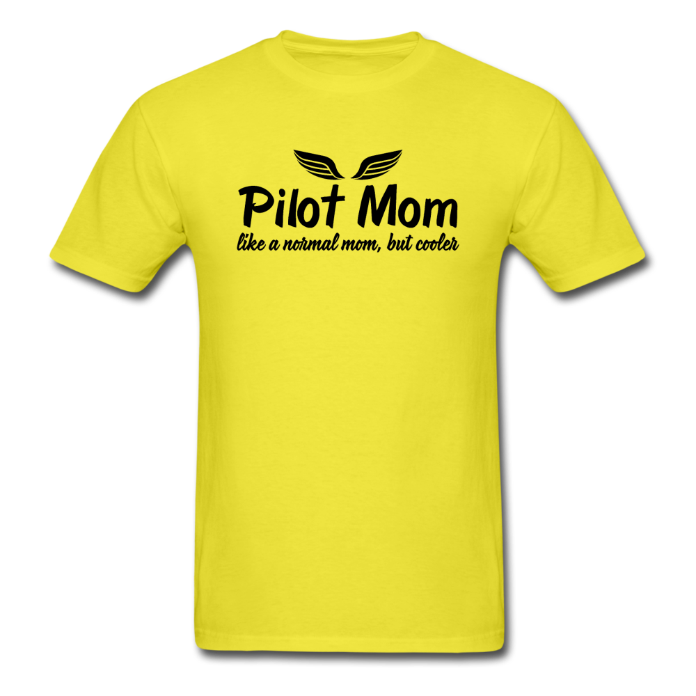 Pilot Mom - Cooler - Black - Unisex Classic T-Shirt - yellow