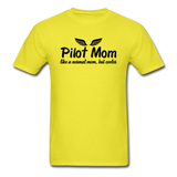 Pilot Mom - Cooler - Black - Unisex Classic T-Shirt - yellow