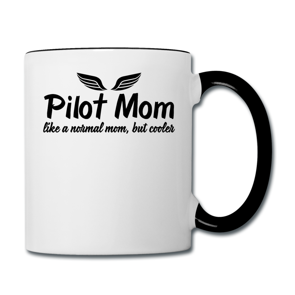 Pilot Mom - Cooler - Black - Contrast Coffee Mug - white/black