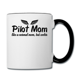 Pilot Mom - Cooler - Black - Contrast Coffee Mug - white/black