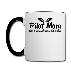 Pilot Mom - Cooler - Black - Contrast Coffee Mug - white/black