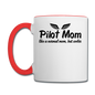 Pilot Mom - Cooler - Black - Contrast Coffee Mug - white/red