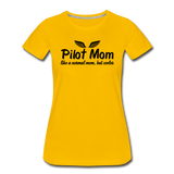 Pilot Mom - Cooler - Black - Women’s Premium T-Shirt - sun yellow
