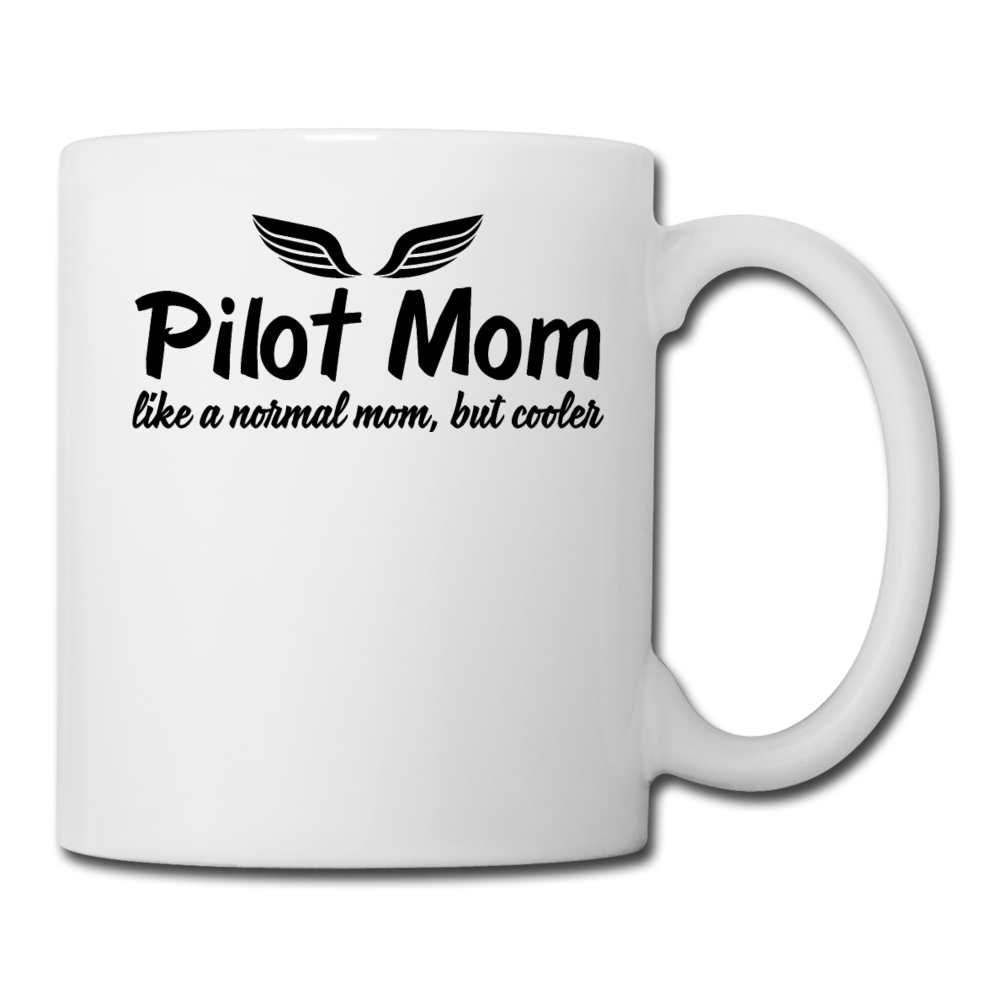 Pilot Mom - Cooler - Black - Coffee/Tea Mug - white