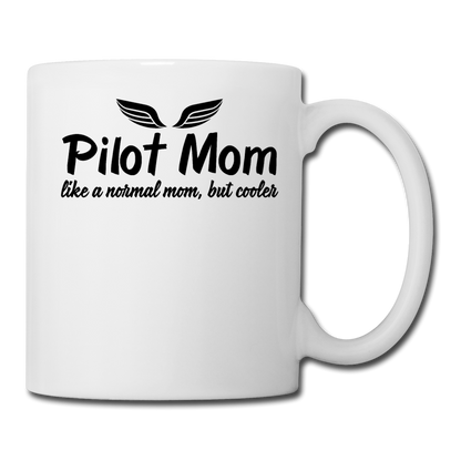 Pilot Mom - Cooler - Black - Coffee/Tea Mug - white