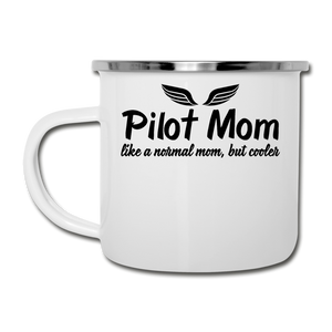 Pilot Mom - Cooler - Black - Camper Mug - white