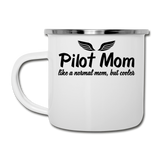Pilot Mom - Cooler - Black - Camper Mug - white