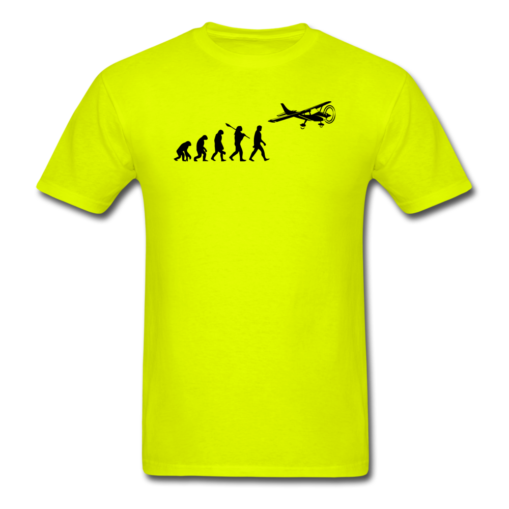 Evolution - Airplane - Black - Unisex Classic T-Shirt - safety green