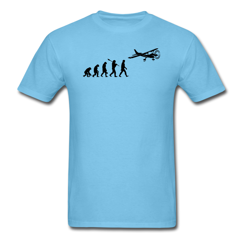 Evolution - Airplane - Black - Unisex Classic T-Shirt - aquatic blue