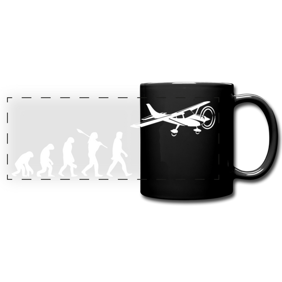 Evolution - Airplane - White - Full Color Panoramic Mug - black