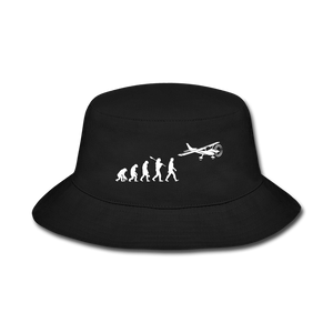 Evolution - Airplane - White - Bucket Hat - black