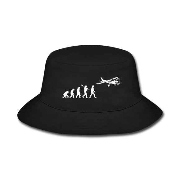 Evolution - Airplane - White - Bucket Hat - black