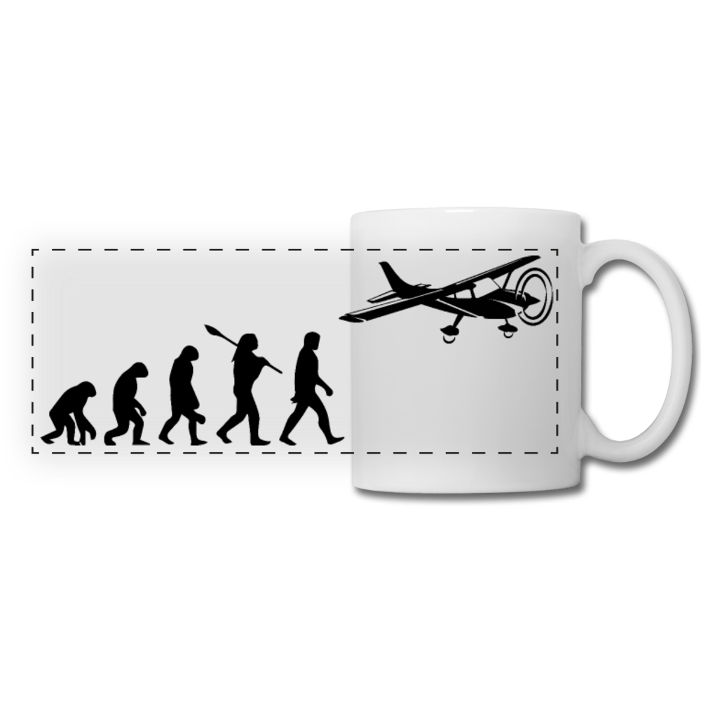 Evolution - Airplane - Black - Panoramic Mug - white