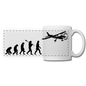 Evolution - Airplane - Black - Panoramic Mug - white