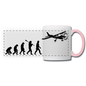 Evolution - Airplane - Black - Panoramic Mug - white/pink