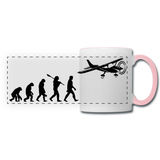 Evolution - Airplane - Black - Panoramic Mug - white/pink