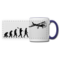 Evolution - Airplane - Black - Panoramic Mug - white/cobalt blue