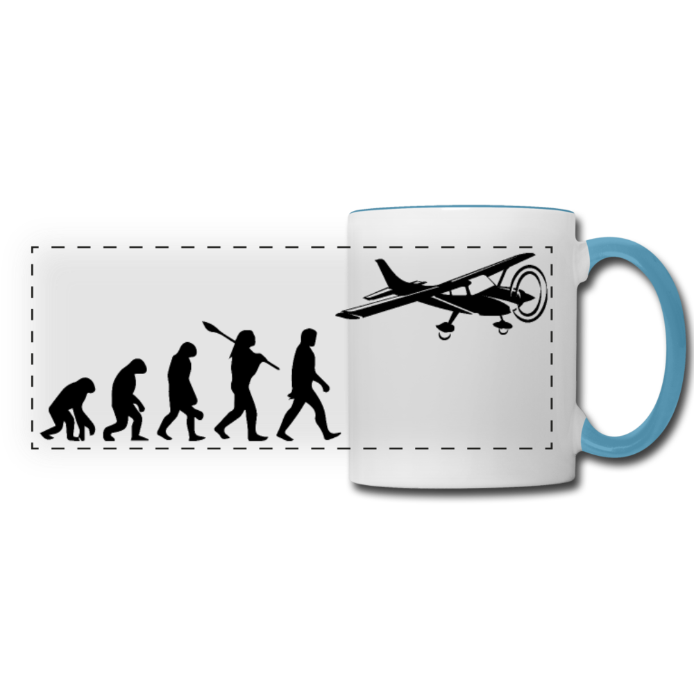 Evolution - Airplane - Black - Panoramic Mug - white/light blue