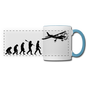 Evolution - Airplane - Black - Panoramic Mug - white/light blue