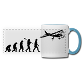 Evolution - Airplane - Black - Panoramic Mug - white/light blue