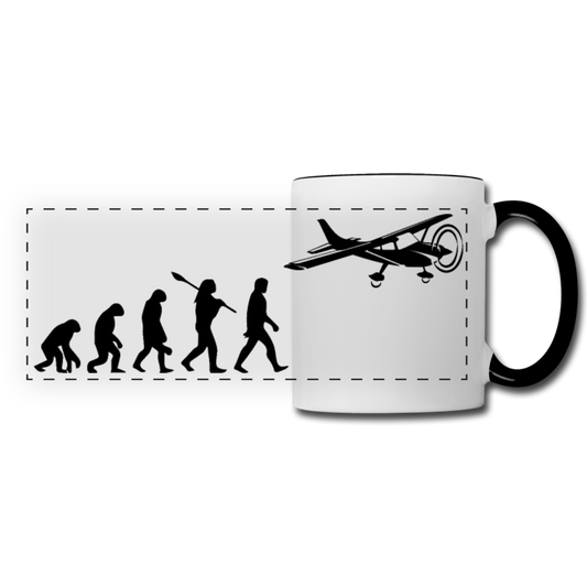 Evolution - Airplane - Black - Panoramic Mug - white/black