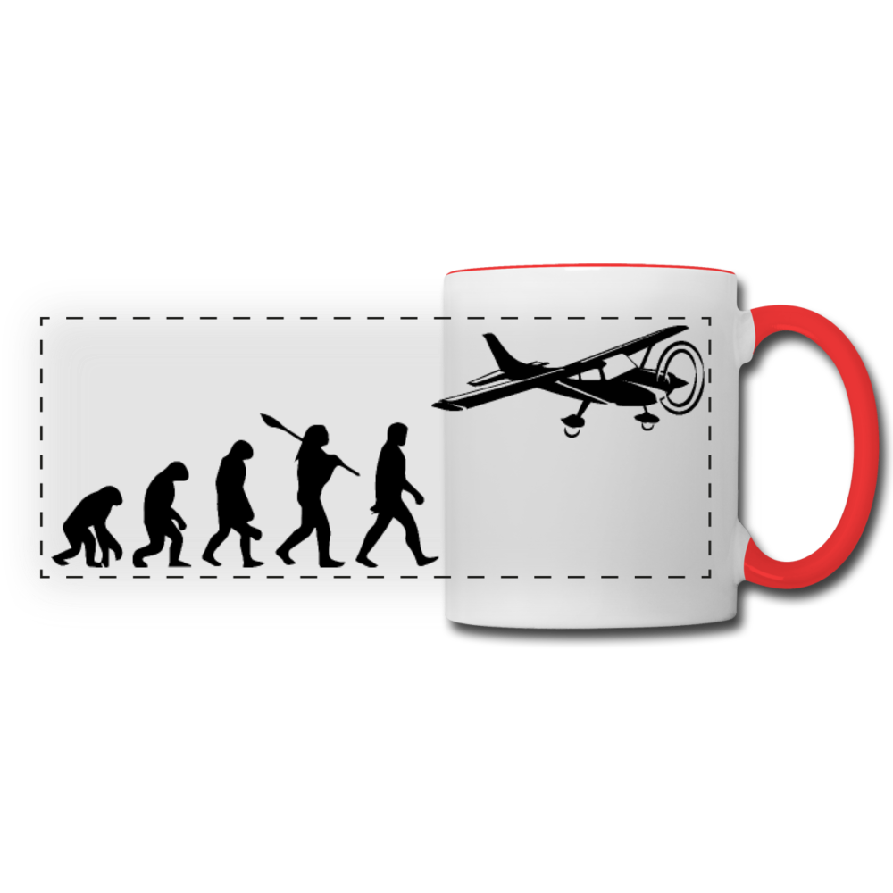 Evolution - Airplane - Black - Panoramic Mug - white/red