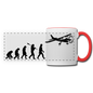 Evolution - Airplane - Black - Panoramic Mug - white/red