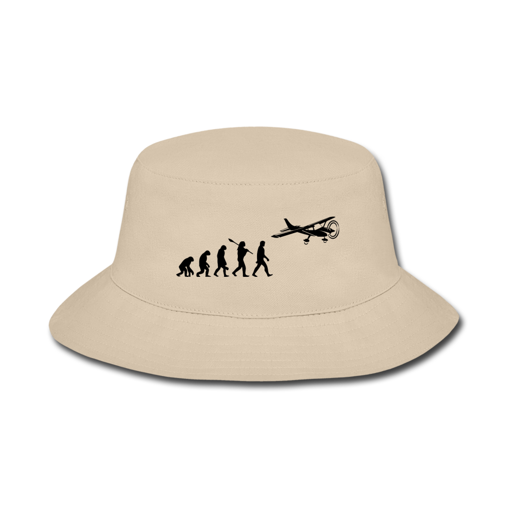 Evolution - Airplane - Black - Bucket Hat - cream