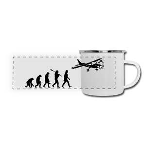 Evolution - Airplane - Black - Panoramic Camper Mug - white