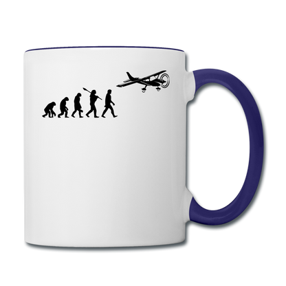 Evolution - Airplane - Black - Contrast Coffee Mug - white/cobalt blue