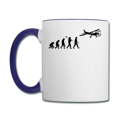 Evolution - Airplane - Black - Contrast Coffee Mug - white/cobalt blue