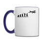 Evolution - Airplane - Black - Contrast Coffee Mug - white/cobalt blue