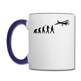 Evolution - Airplane - Black - Contrast Coffee Mug - white/cobalt blue