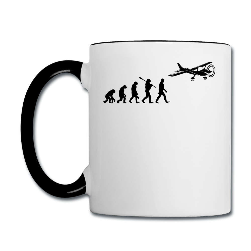 Evolution - Airplane - Black - Contrast Coffee Mug - white/black