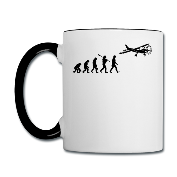 Evolution - Airplane - Black - Contrast Coffee Mug - white/black