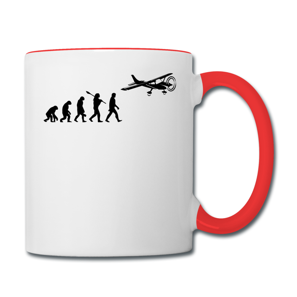 Evolution - Airplane - Black - Contrast Coffee Mug - white/red