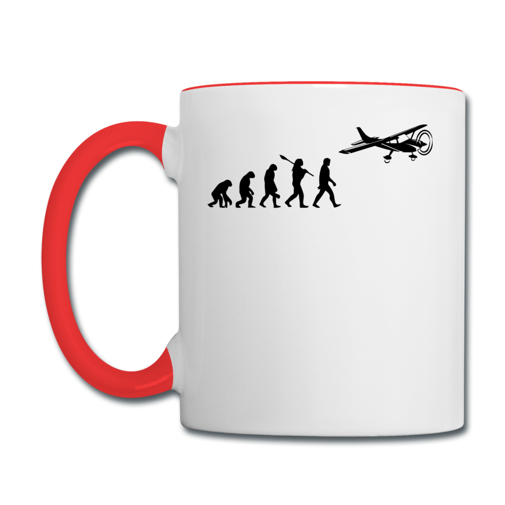 Evolution - Airplane - Black - Contrast Coffee Mug - white/red