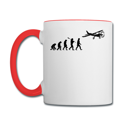 Evolution - Airplane - Black - Contrast Coffee Mug - white/red