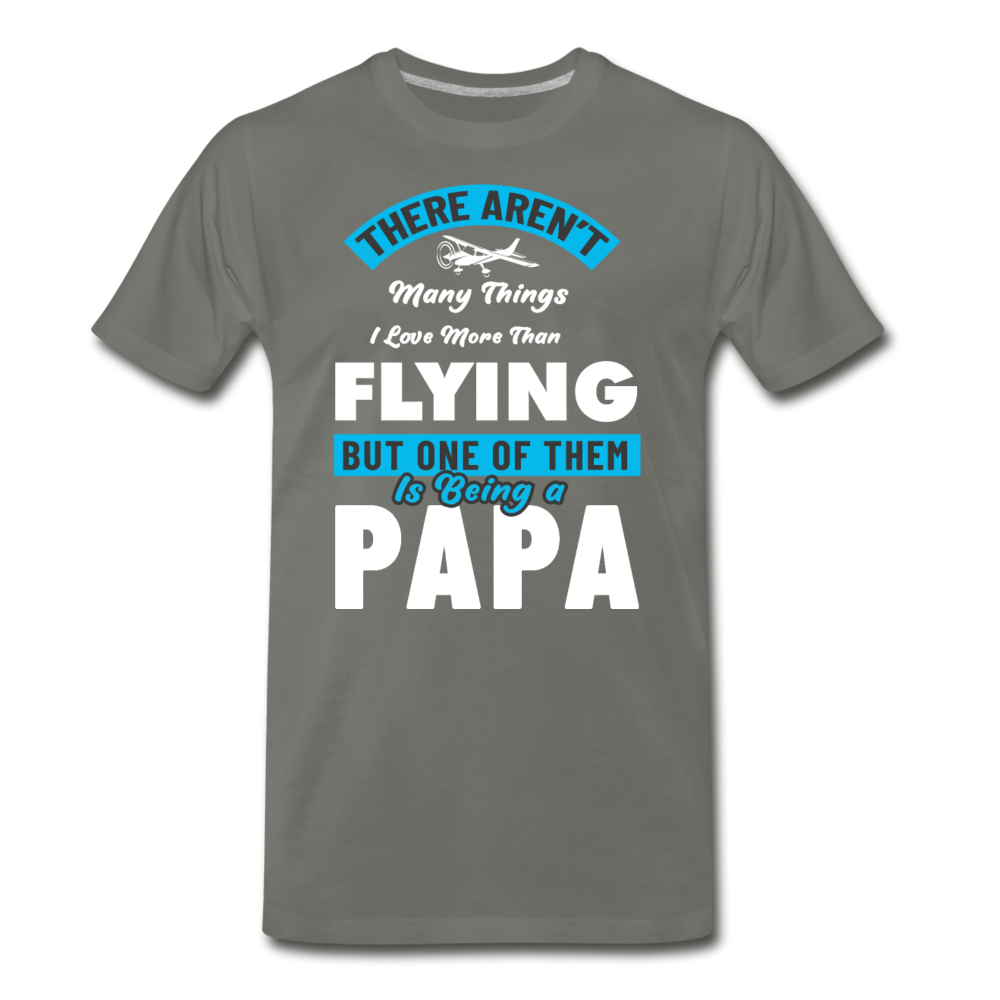 Love More Than Flying - Papa - Men's Premium T-Shirt - asphalt gray